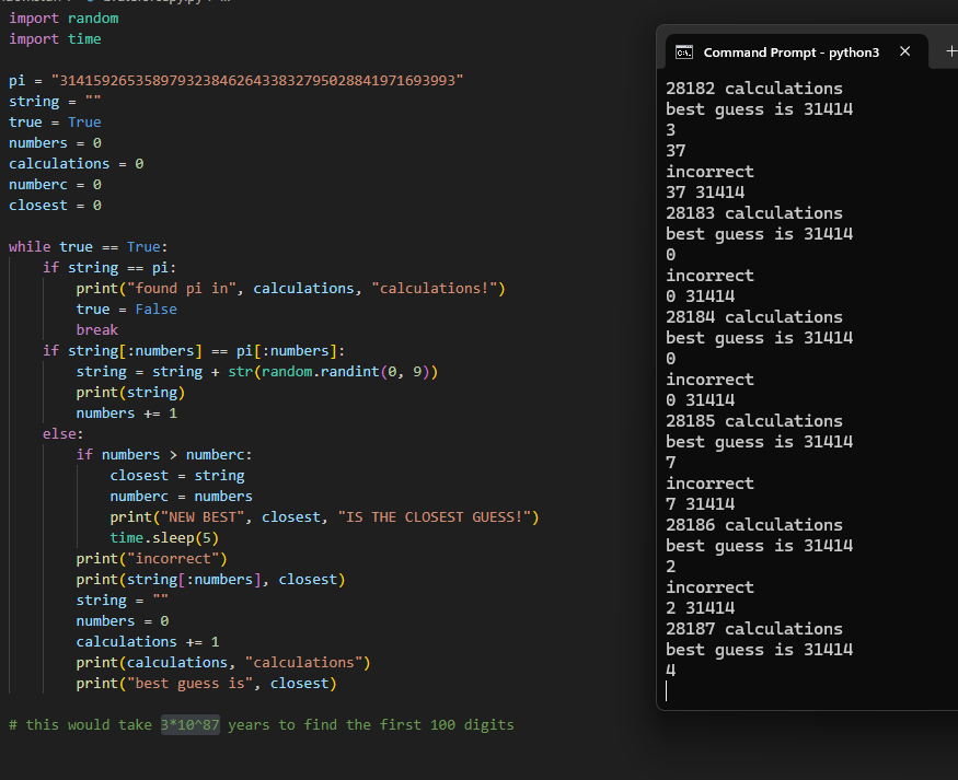 my very bad python algorithm
